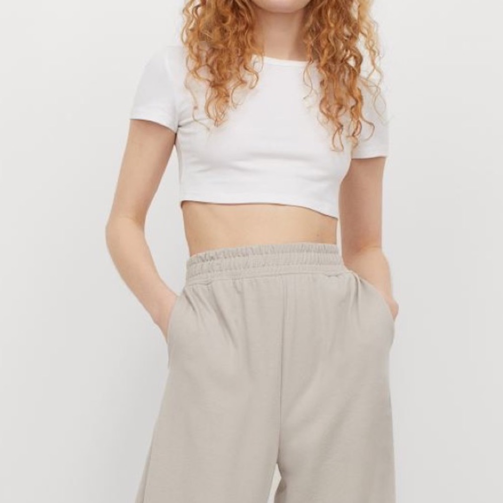 Divided • White Cotton Crop Top